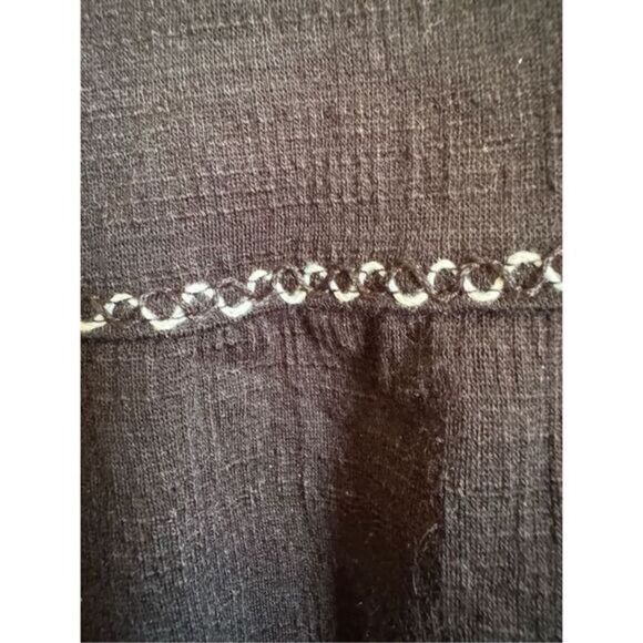 NEW Max Studio Womens Black Gauzy Embroidered Flowy Tassle Top 1X  Boho Western - Picture 6 of 11